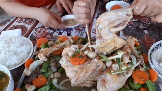 Chiều Cuối Tuần Về Bên Gia Đình Với Món Gà Hấp Tỏi Ngon Tuyệt _Thanh Kho Quẹt & Family| TKQ T261