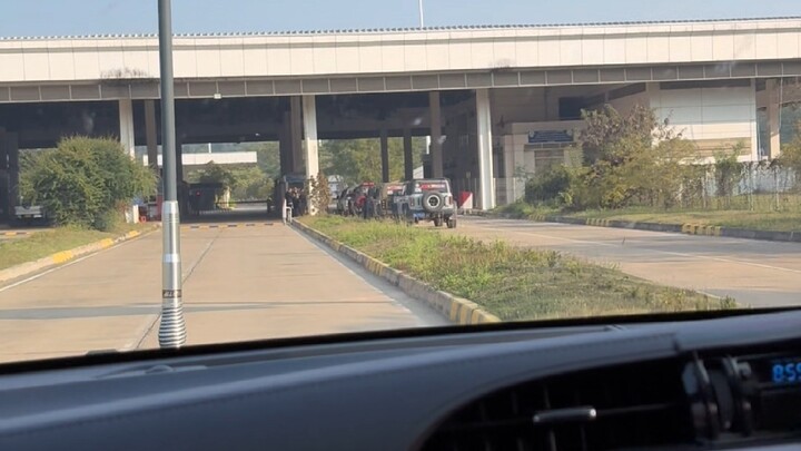 We’ve officially crossed the border—Laos’s superhighway is seriously brutal.
