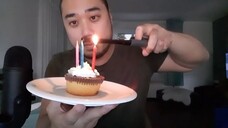 ASMR Birthday Cupcake 👅 Eating, Finger Licking & Plate Lick