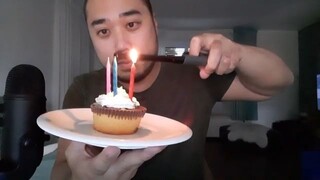 ASMR Birthday Cupcake 👅 Eating, Finger Licking & Plate Lick