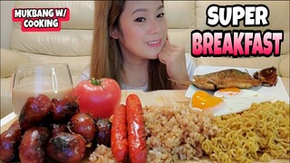 EATING ULTIMATE PINOY BREAKFAST / LONGGANISA VIGAN, HOTDOG, TINAPA, EGG, PANCIT CANTON / JAZZEATS