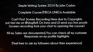 Simple Writing System 2024 By John Carlon Course download