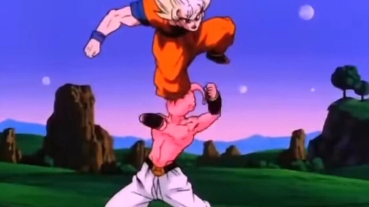 Goku vs majinbo kids fanart