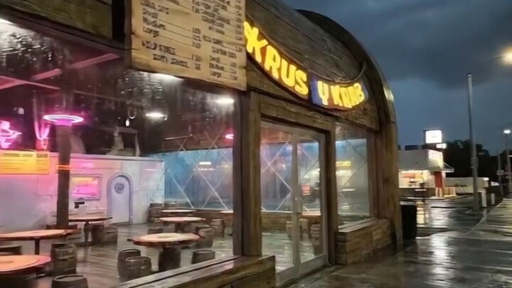 Crab Burger in a Rainy Night