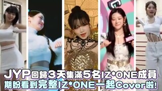JYP回归三天集满5名IZONE成员，期盼看到完整IZ*ONE一起Cover啦！