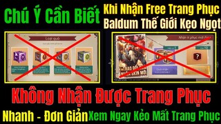 Chú Ý Cần Biết Khi Nhận Free Trang Phục Baldum Thế Giới Kẹo Ngọt-25 Trang Phục Bậc S Nhanh, Đơn Giản