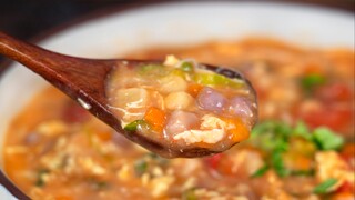 Dalam satu menit membuat 200 butiran kecil berisi, [Sup Tomat dengan Butiran Kecil] yang penuh warna