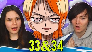 NAMI DID WHAT?!👒 One Piece Ep 33 & 34 REACTION & REVIEW