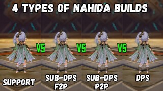 4 Types of Nahida build !! Support vs dps  {Genshin Impact}