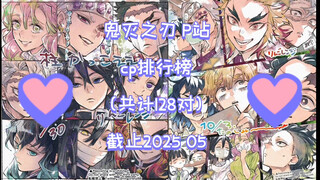 【鬼灭之刃】P站CP排行榜（截止2025.05 共计128对CP）