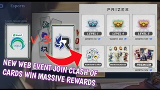 Redeem free epic skins and diamonds new web event MPL Clash of Cards in mobile legends 2021