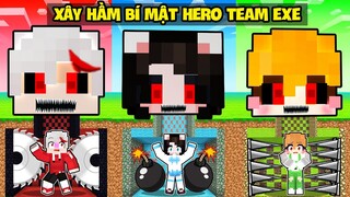 Mèo Simmy Thử Thách 24H Xây Hầm Bí Mật HERO TEAM.EXE Siêu Kinh Dị Trong Minecraft