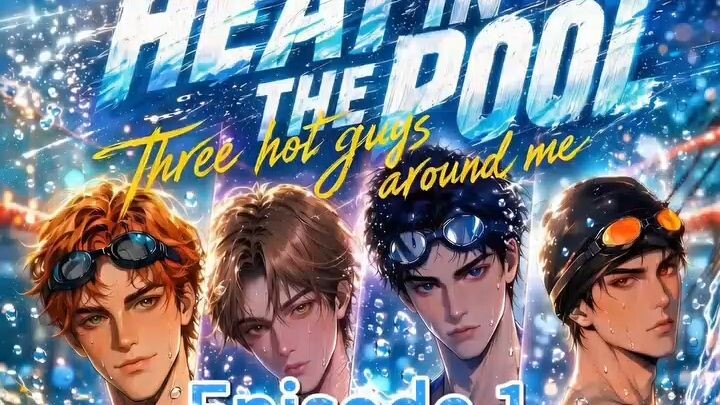 Heat in the pool; Three hot guys around me