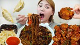 MUKBANG 하이유의 이사날 짜장면 & 깐풍기 볶음밥 먹방 BLACK BEAN NOODLES & CHICKEN Korea Food REAL SOUND | HIU 하이유