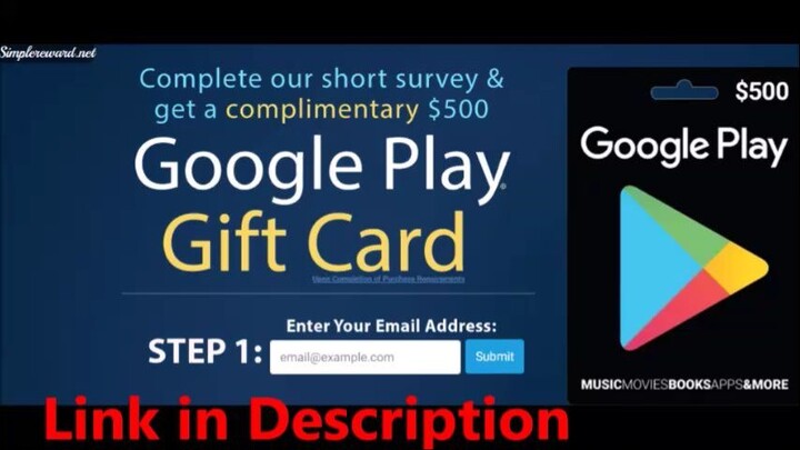 Get a $500 Google Play Gift Card Now!