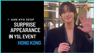 Ahn Hyo-seop made a SURPRISE appearance at the Saint laurent pop up store in Hong Kong