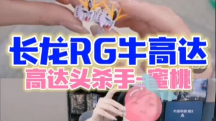 当长龙RG牛高达遇见高达头杀手蜜桃结果中枪的是代牛头#高达模型 #拼装模型 #rg牛高达 #胶佬 #模玩