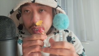 ASMR LOLLIPOP, FACE BRUSHING & AIR TRACING