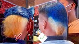cat rambut biru+bleaching, rekomendasi warna rambut keren