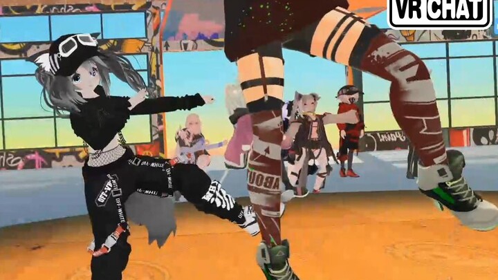 مذيع افتراضي يتدرب على الرقص في VRChat، روتين يومي لتعقب الحركة بالكامل