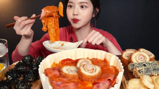 SUB) ! Creamy Rose Tteokbokki with Cheese Mukbang ASMR