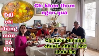 Bò kho sinh Nhật cùng chị ck rất thích/chị buồn khi mình chuyển nhà/Cuộc sống pháp/bữa cơm gia đình