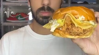 Food ASMR Eating a Crispy Chicken Sandwich and other snacks