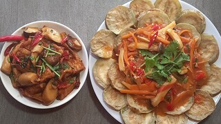 hai món chay ăn rất hao cơm dể nấu .rẻ tiền .