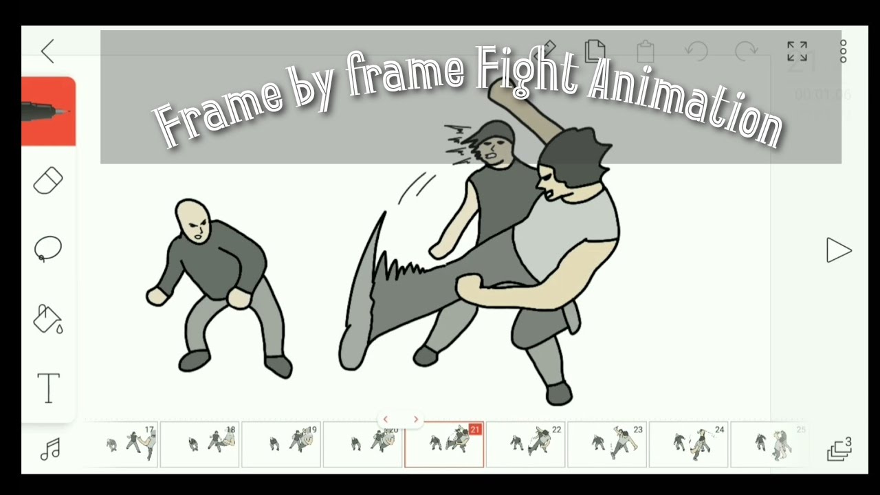 Frame by frame fight animation made by FlipaClip - Bilibili