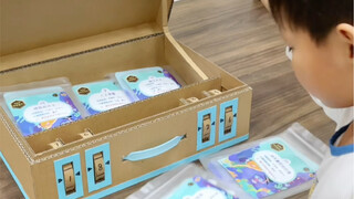 用快递纸箱做的4位数密码箱，输错一个都打不开哦