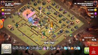 CỰC KHỦNG VỚI COMBO RỒNG KI SỸ RỒNG NHÂN BẢN ĐÁNH WAR HALL 14 - COC - Trận 1 #game