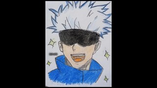 Gojo saturo from Jujutsu kaisen drawing (colouring) - samarts #drawing #shorts