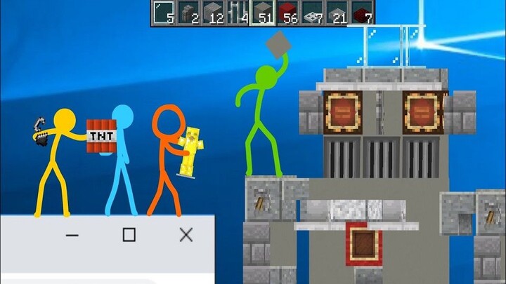 [Alan Becker] Stickman vs. Minecraft 18: Building Contest