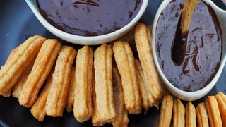 ชูโรส ปาท่องโก๋สเปน กรอบนอกนุ่มใน พร้อมซอสช็อกโกแลต /Churros & Hot Chocolate Recipe