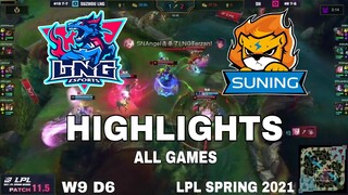 Highlight LNG vs SN All Game LPL Mùa Xuân 2021 LPL Spring 2021 LNG Esports vs Suning