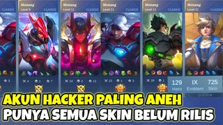 REVIEW SEMUA AKUN ANEH YG PUNYA SKIN BELUM RILIS ! HACKER INI PUNYA BANYAK AKUN SULTAN