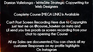 Damian Vallelonga  course - WriteSite Strategic Copywriting for Web Designers download