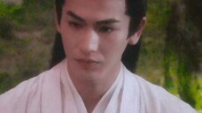 "A man in white, a crane in a high and quiet stream"