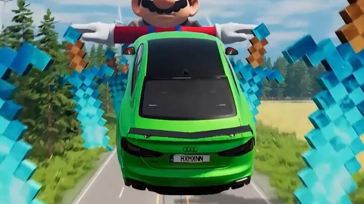 Menguji mobil mana yang bisa melompat melewati semua karakter game