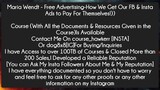 Maria Wendt - Free Advertising-How We Get Our FB & Insta Ads to Pay For Themselves Course Download