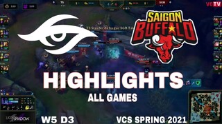 Highlight TS vs SGB (All Game) VCS Mùa Xuân 2021 | VCS Spring 2021 | Team Secret vs Sai Gon Buffalo