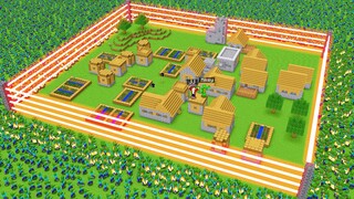 JJ and Mikey BUILD LASER PROTECTION OF THE VILLAGE FROM ARMY ZOMBIES! Zombie vs Villager