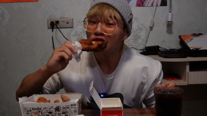 Thanks to my friend for the whole chicken meal.