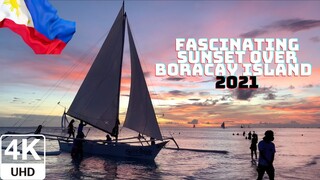 Fascinating Sunset over Boracay Island with Calming Waves Sounds (4K UHD) | Beach Relaxation