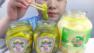 Eat Chinese pickle-flavored turnip and Russian cucumbers. 