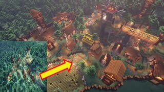 Minecraft Village Transformation - Spruce Village to Primitive Spruce village Time Lapse