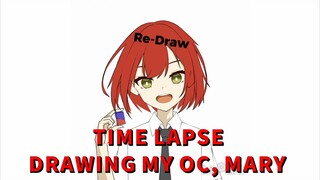 DRAWING MY OC, MARY | RE-DRAW [TimeLapse]