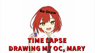 DRAWING MY OC, MARY | RE-DRAW [TimeLapse]