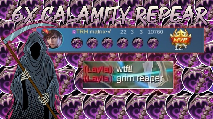 Gusion 6x Calamity Repear( Double Passive)| MLBB|MATRIX PLAYS