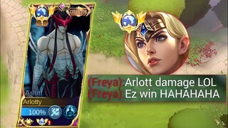 HOW TO PLAY ARLOTT AGAINST AGGRESSIVE FREYA IN 1V1 SITUATION? | ARLOTT ONE SHOT BUILD TUTORIAL